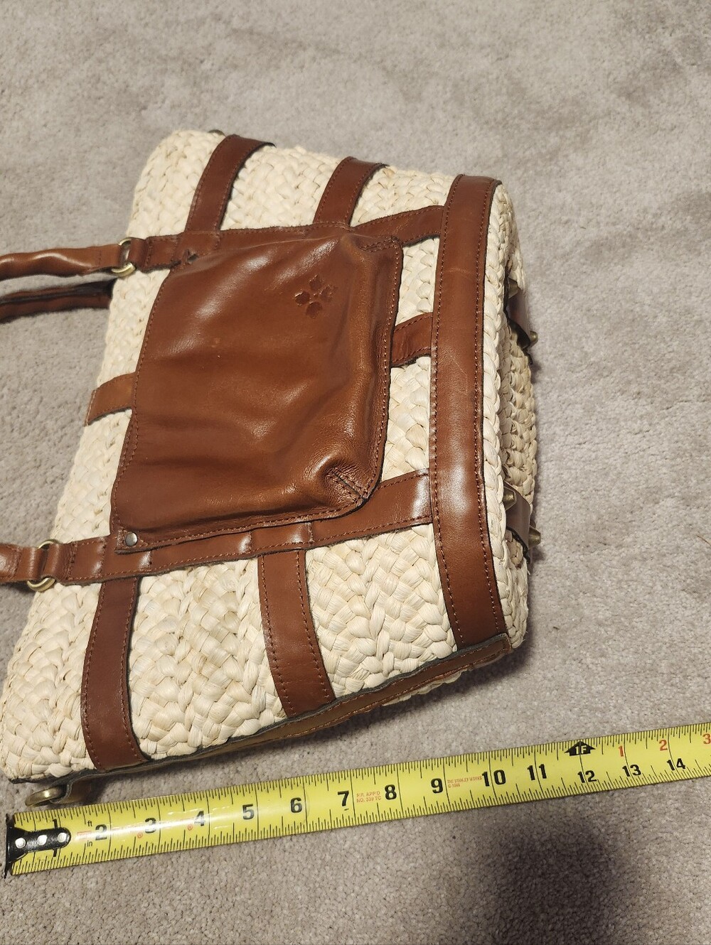 Patricia Nash Leather & Straw Woven Tote Purse EUC - Picture 7 of 10